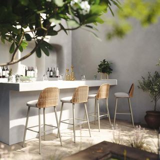 Alexa Performance Fabric Outdoor Barstool