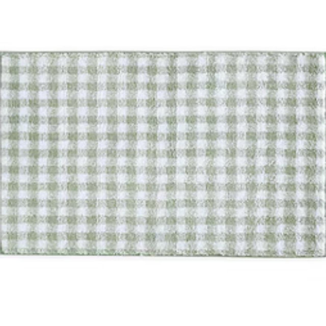 Gingham Bath Rug - Ivy