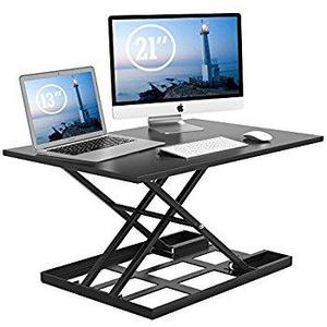 Standing Desk X-Elite – Stand Steady Standing Desk | X-Elite Pro Version, Instantly Convert Any Desk into a Sit / Stand up Desk, Height-Adjustable, Fully Assembled Desk Converter (Cherry)