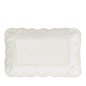 VIETRI Incanto Stone White Lace Small Rectangular Platter