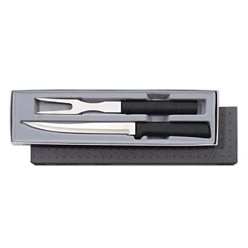 Rada Cutlery Carving Knife Set – Stainless Steel 2-Piece Carving Set With Stainless Steel Black Resin Handles