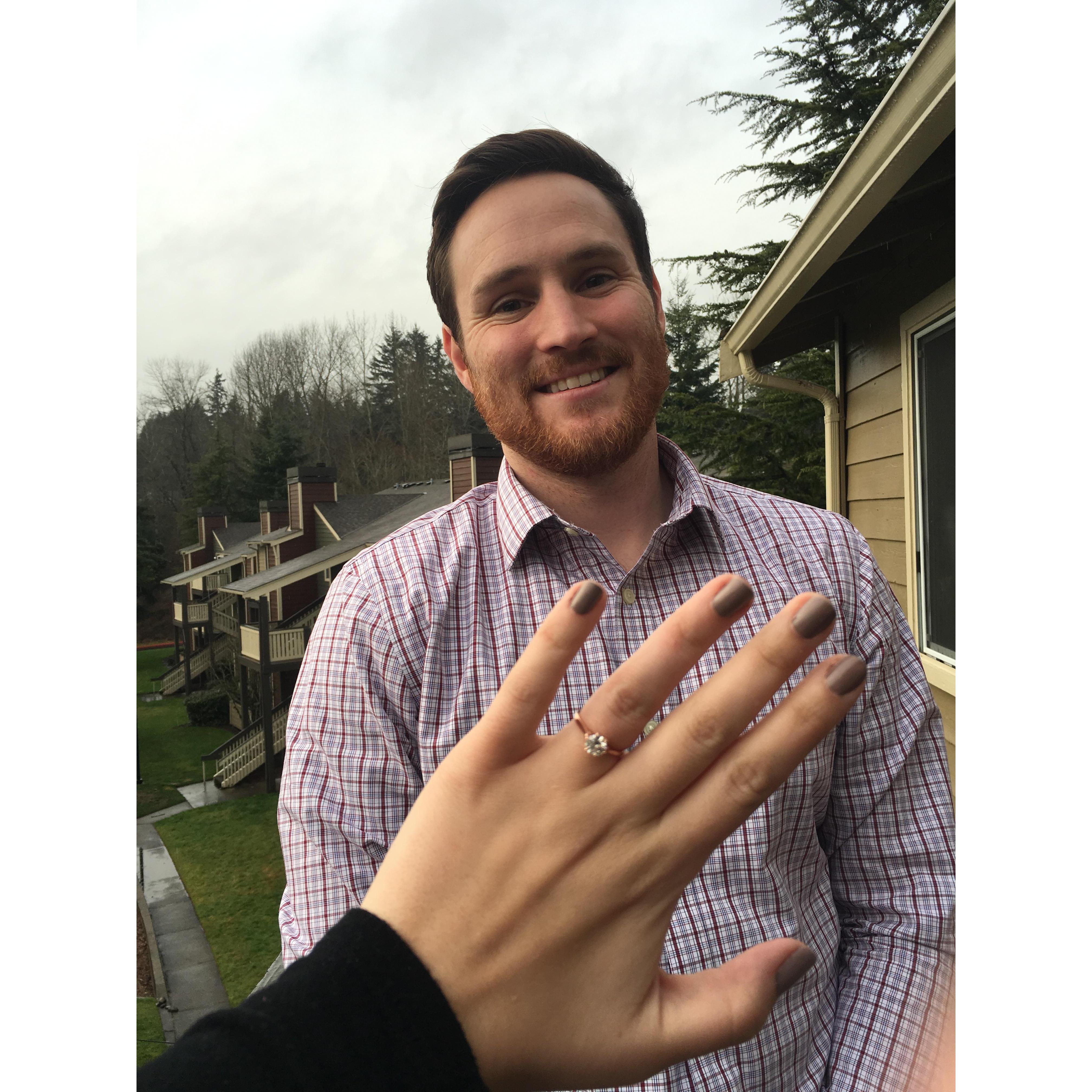 Right after Matt drove up to Kirkland to propose to Alisha!