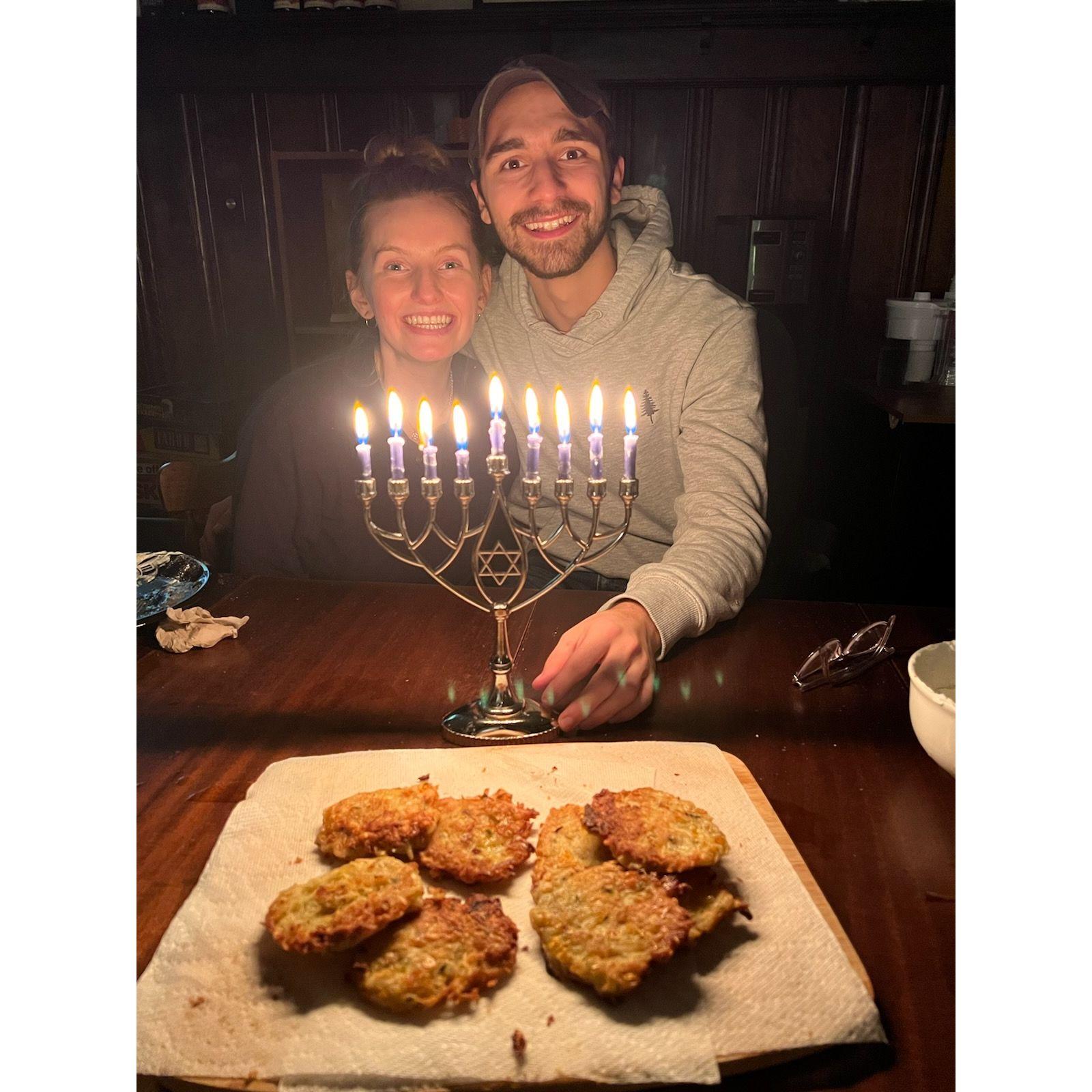 The last night of Hanukkah, celebrating together in Buffalo