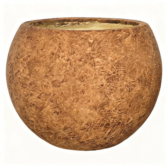 Haispring 13.5 H x 17" Dia (12" Pot Opening) Round Fiberstone Planter with Drainage Hole, Indoor/Outdoor Large Plant Pot for Home Patio Garden, Ideal for Large Plants (White, 17in) (Camel, 17in)