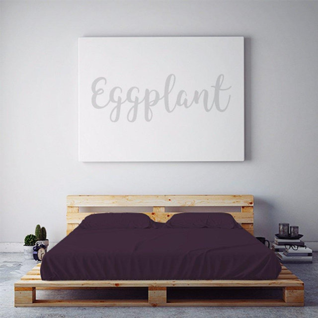 PeachSkinSheets Night Sweats: The Original Moisture Wicking, 1500tc Soft Queen Sheet Set Eggplant