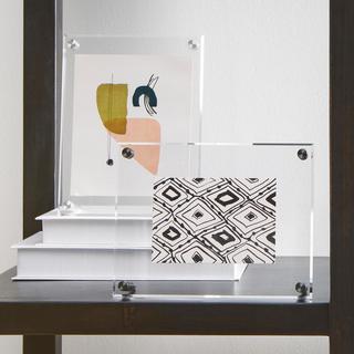 Acrylic Bevel Silver Tabletop Float Frame