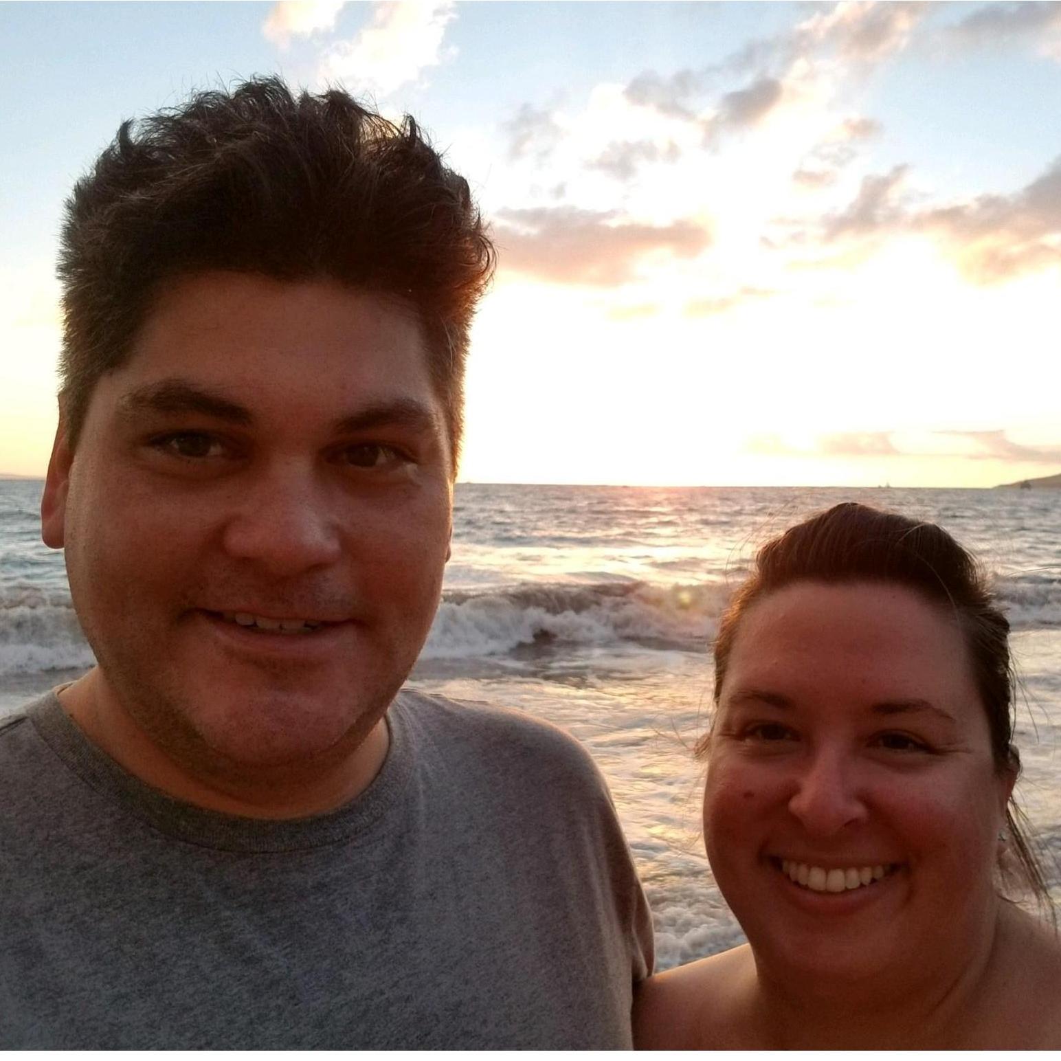 on the beach in Maui, our happy place