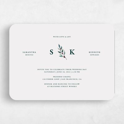 Grey Rounded Wedding Invitation - Oxley Stamp