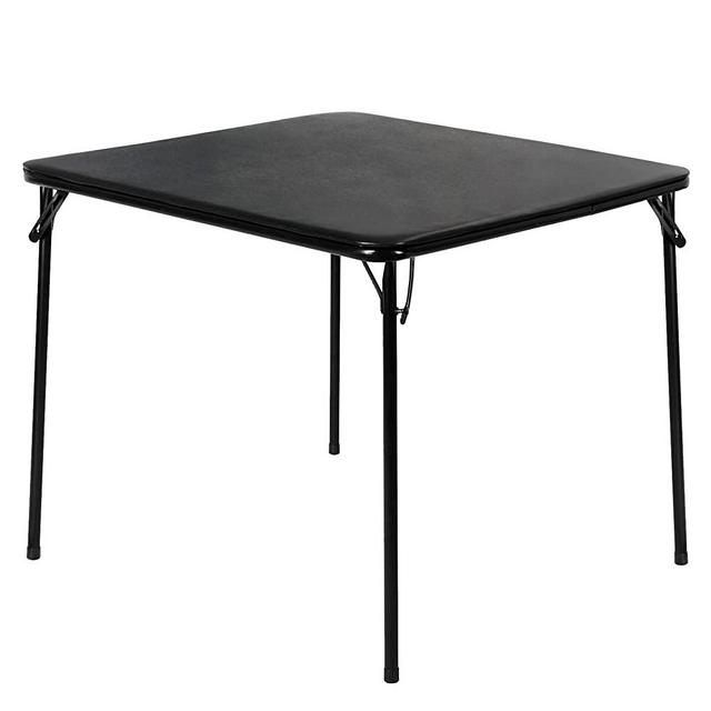 VECELO 34'' Portable Folding Card Table Square with Collapsible Legs & Vinyl Upholstery, Metal, 1 Piece, BLK