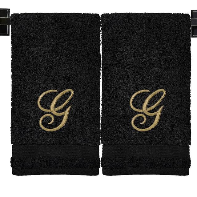 Monogrammed Hand Towels - Set of 2 - Genuine Turkish Hand Towels - Choose Any Letter - Choose Towel and Thread Color - Embroidered Script Monogram - Personalized Towels - Monogrammed Towels