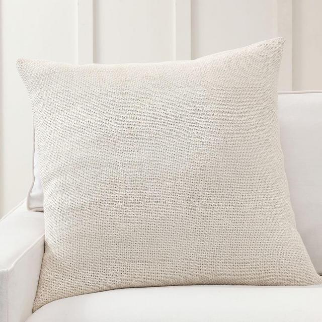Faye Linen Textured Pillow Cover, 30 x 30", Ivory
