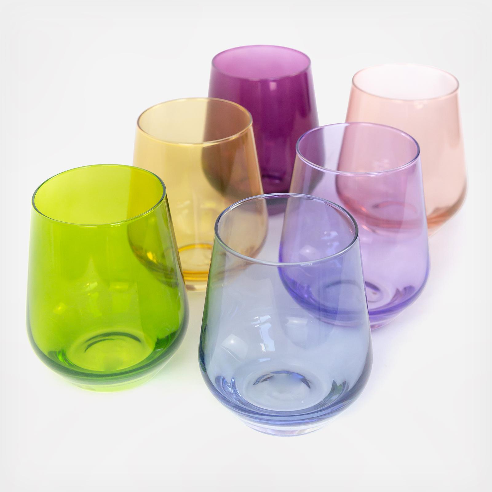 Estelle Colored Wine Stemless Glass - Thumbnail 3
