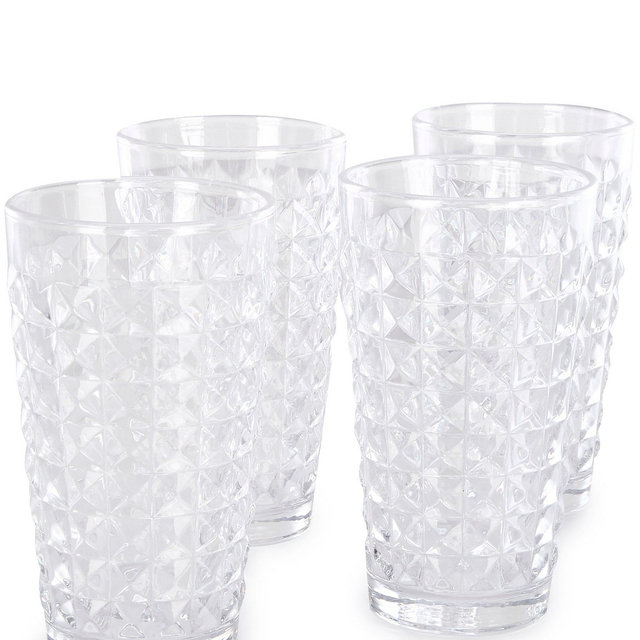 Southern LivingStud Clear Highball Glasses, Set of 4