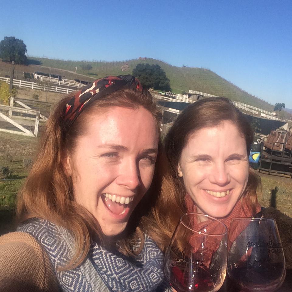 Wine tasting in Malibu with Julia's sister Johanna