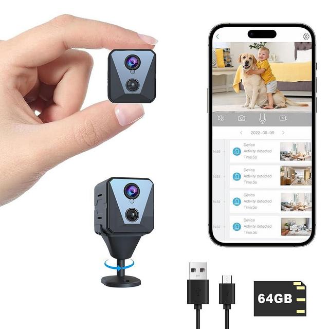 Funstorm Security Camera, 2K WiFi Indoor Camera with 64G SD Card, 100 Days Standby Battery Life, Clear Night Vision, AI Motion Detection, Real-Time Record Security Wireless Surveillance camera