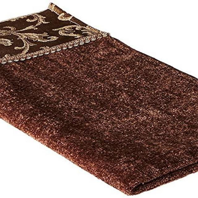 Avanti Linens 12282MOC Damask Fringe Hand Towel, Mocha