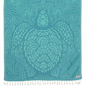 Sand Cloud Turkish Beach Towel - Swirl Turtle Design