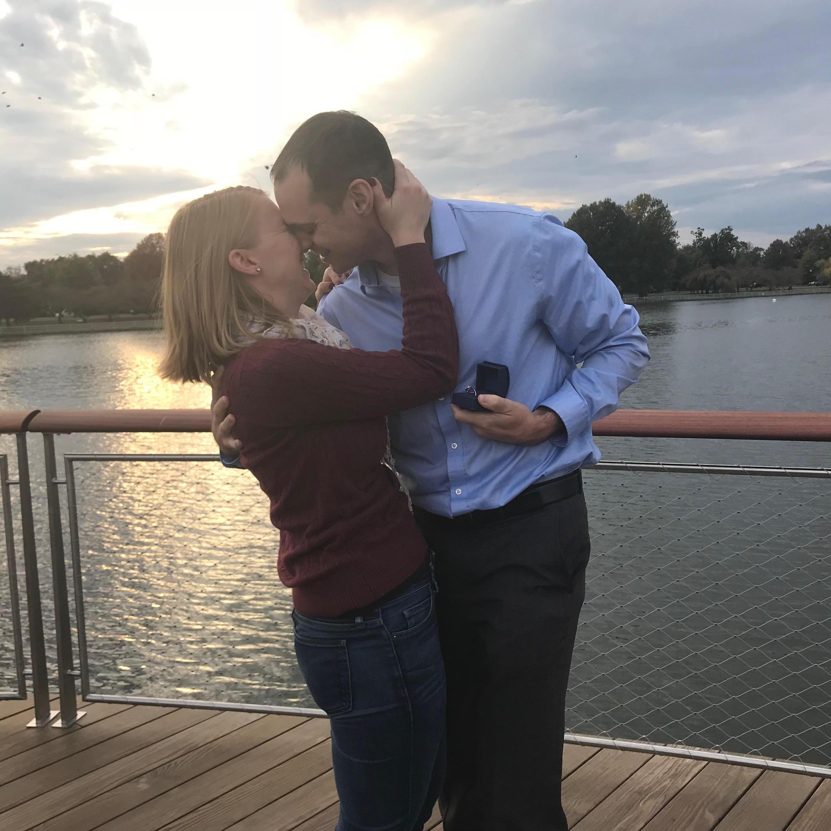 Sunset proposal at the Wharf in DC