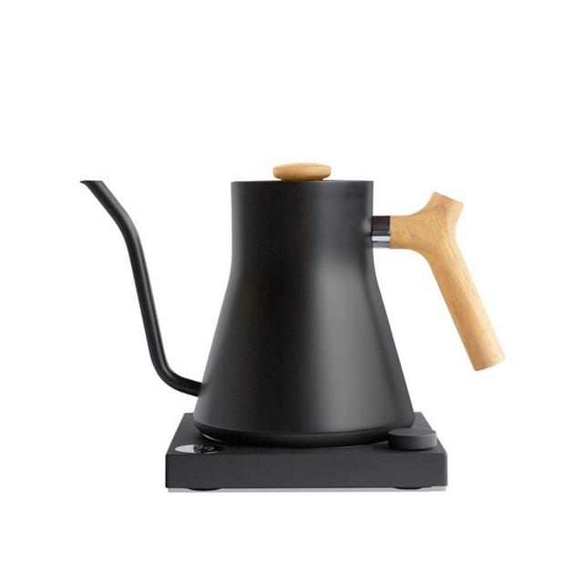 Fellow Stagg EKG Electric Kettle, Matte Black with Maple Wood Accents