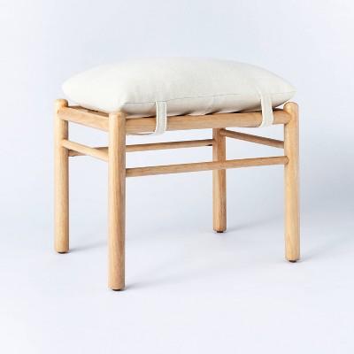 Emery Wood and Upholstered Ottoman with Straps - Threshold™ designed with Studio McGee
