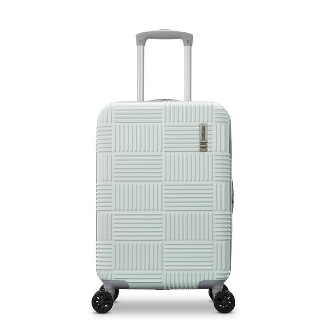 American Tourister NXT Checkered Hardside Carry On Spinner Suitcase - Jade Green