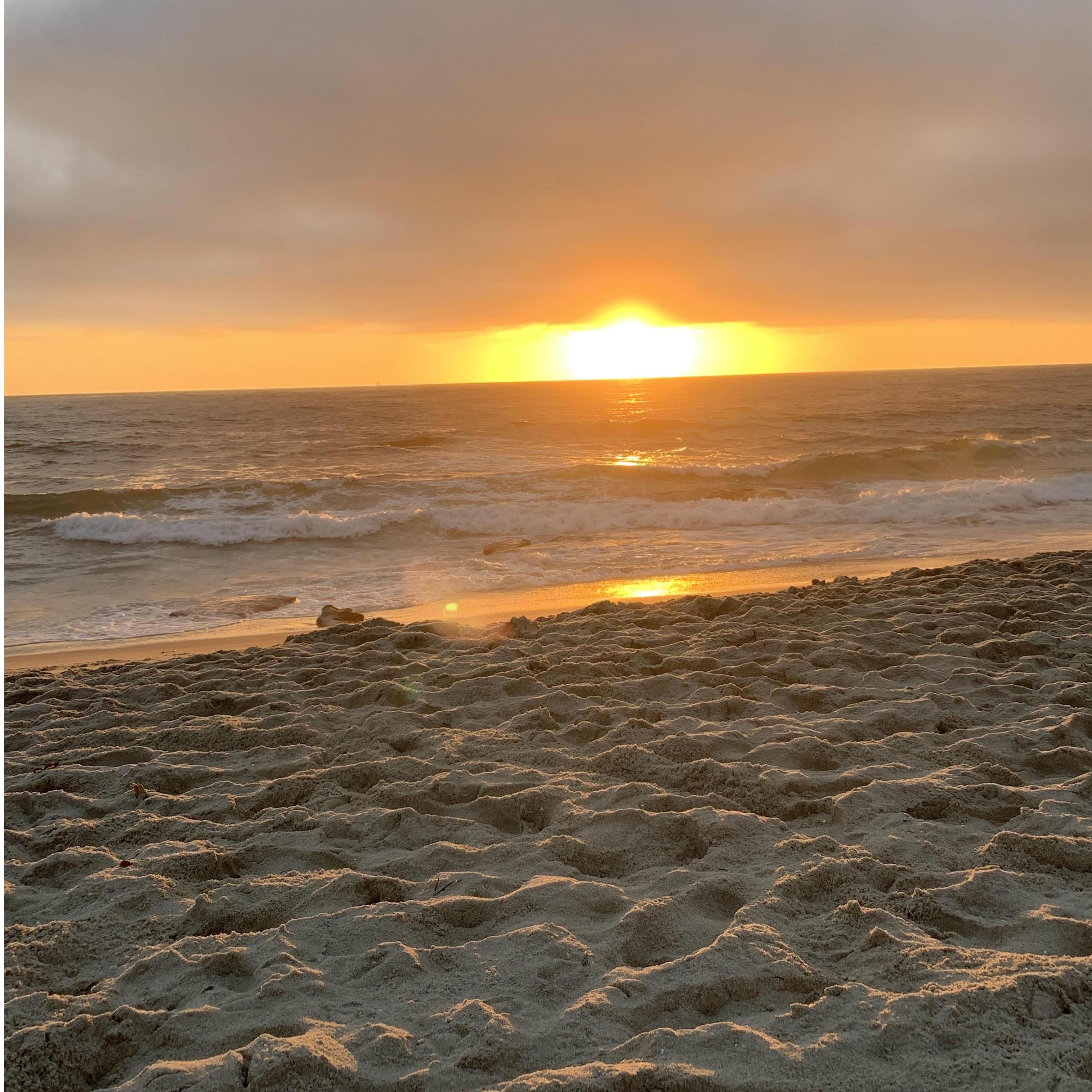 Enjoying the sunset at Windansea Beach in La Jolla.