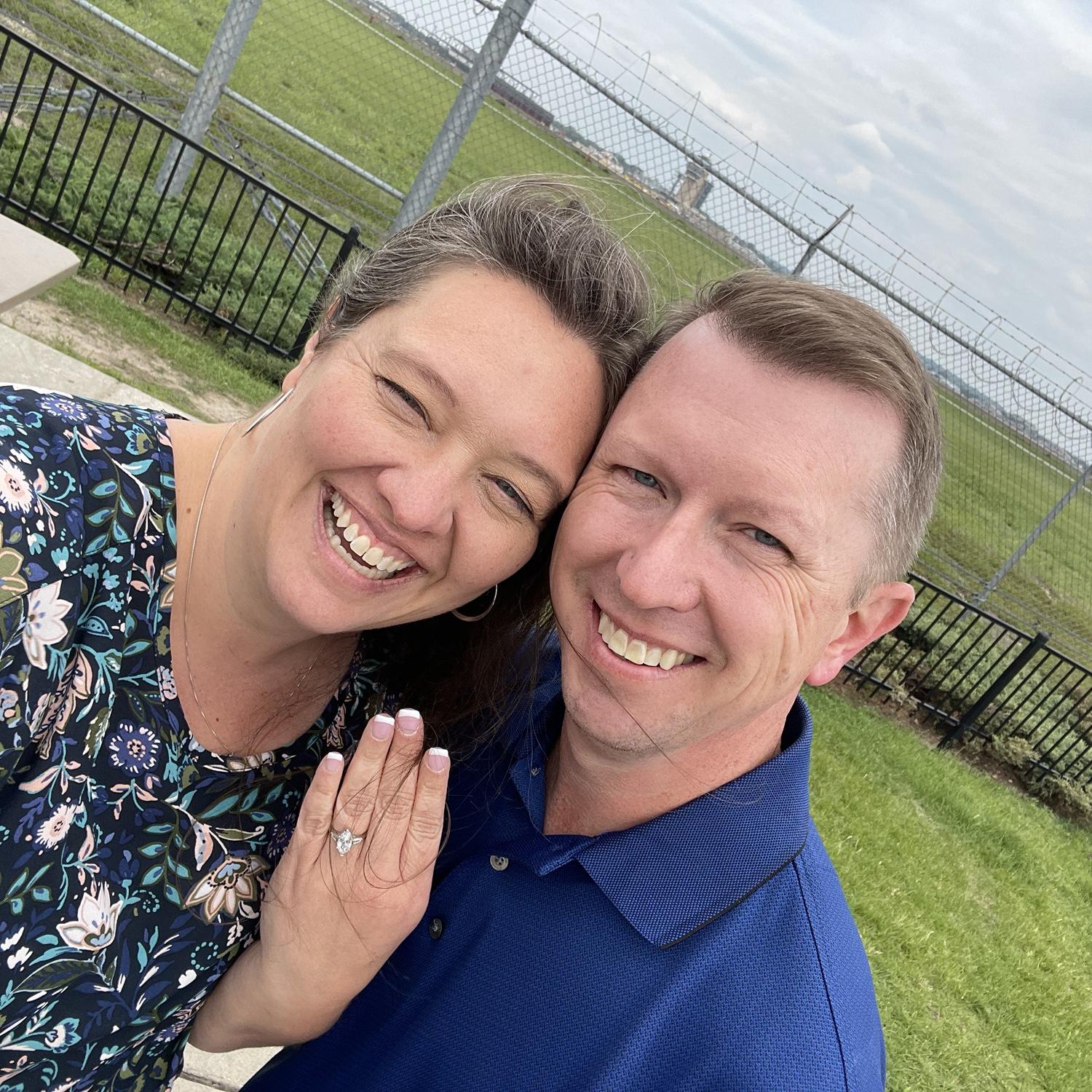 Our first proposal! He took me to the MSP airport look out area where we often went to talk while watching planes take off and land.