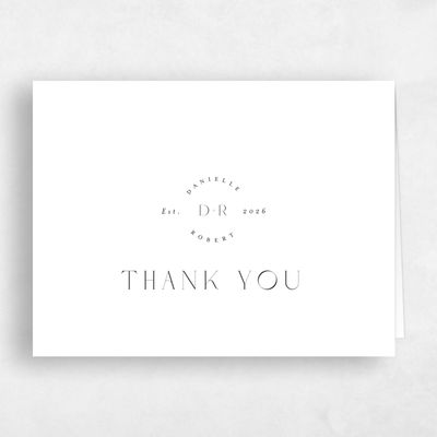White Typography Wedding Thank You - Okavango Landscape