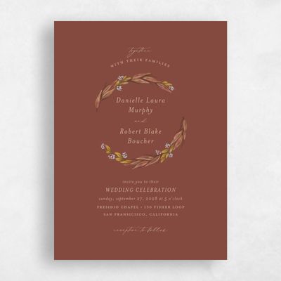 Brown Wedding Invitation - Heath Portrait