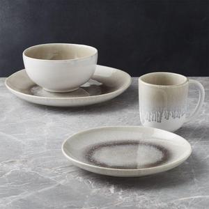 Caspian 4-Piece Grey Reactive Glaze Dinnerware Set