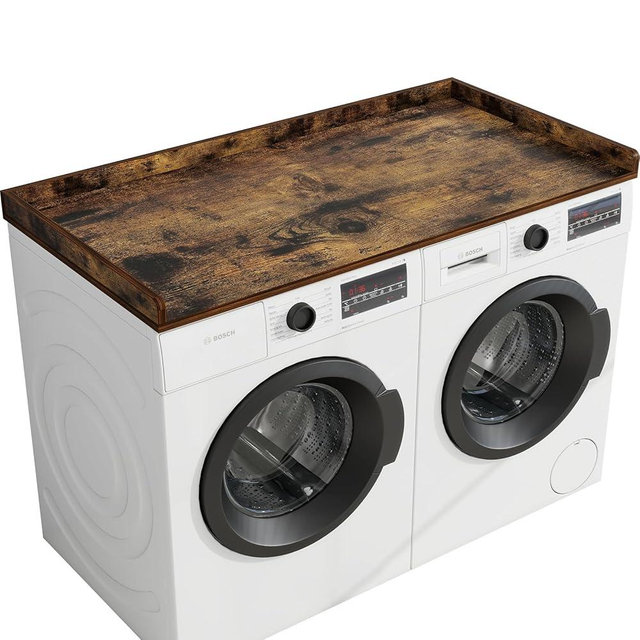 Washer Dryer Countertop, 54" Width * 27.4” Depth Washer and Dryer Covers for The Top for Laundry Room Organization, Washer and Dryer Countertop Shelves, Brown
