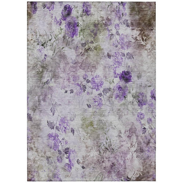 Addison Rugs Chantille ACN724 Purple 2'6" x 3'10" Indoor Outdoor Area Rug, Easy Clean, Machine Washable, Non Shedding, Bedroom, Entry, Living Room, Dining Room, Kitchen, Patio Rug
