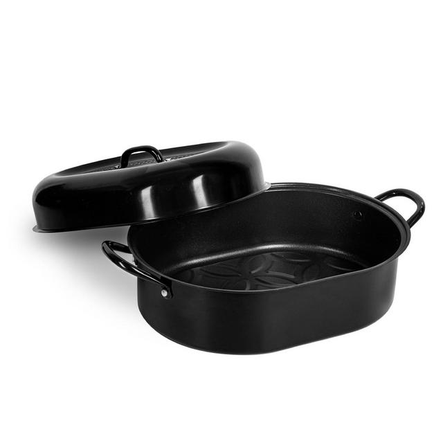 Granitestone Oval Roaster Pan, Medium 18.9" Ultra Nonstick Roasting Pan
