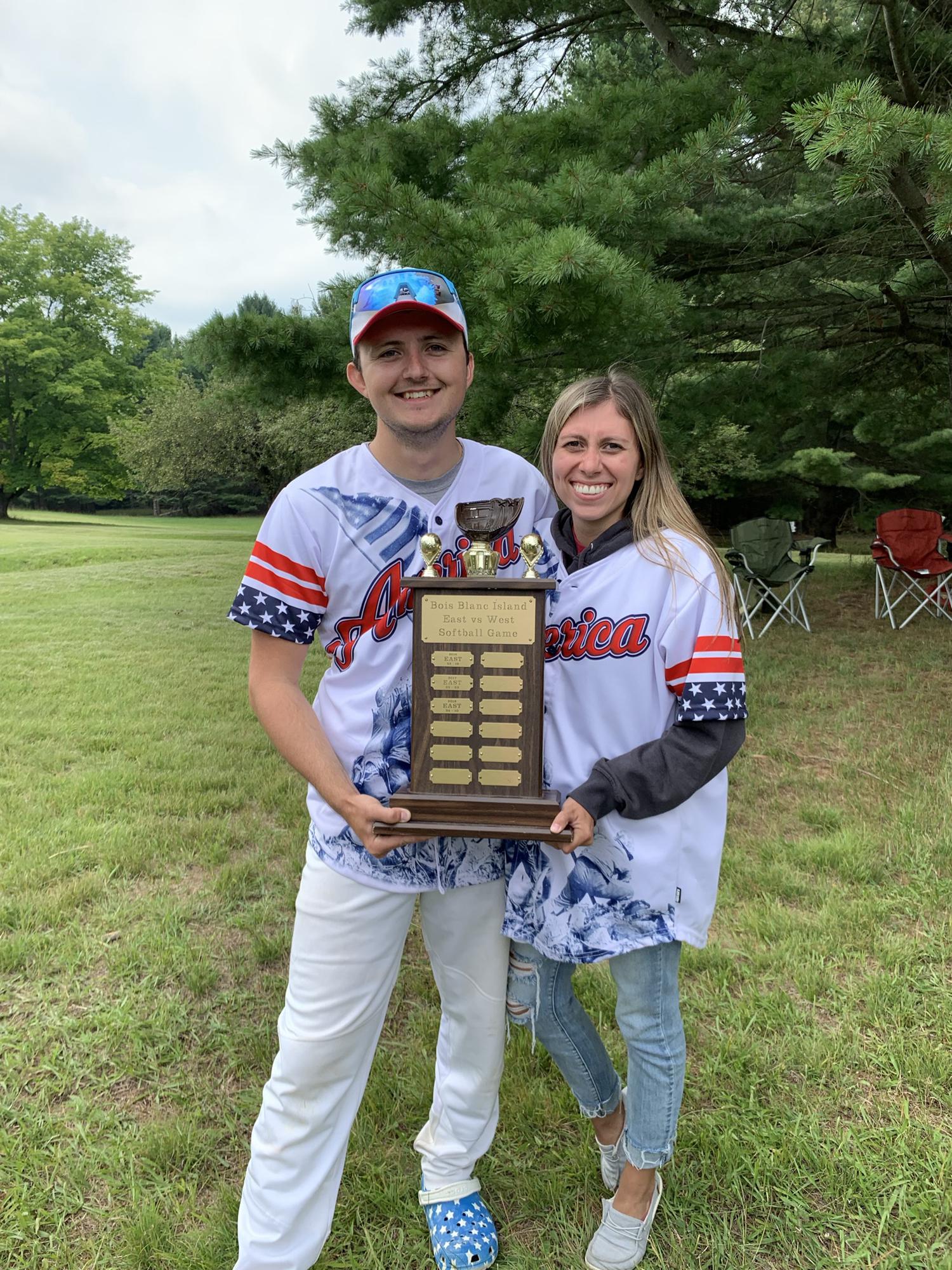 Annual softball game on Boise Blanc Island