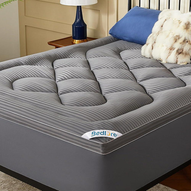 BEDLORE King Mattress Topper, Thick Pillow Top Pad for Back Pain Relief, Cooling Soft Mattress Cover with Deep Pockets 6-18 inch