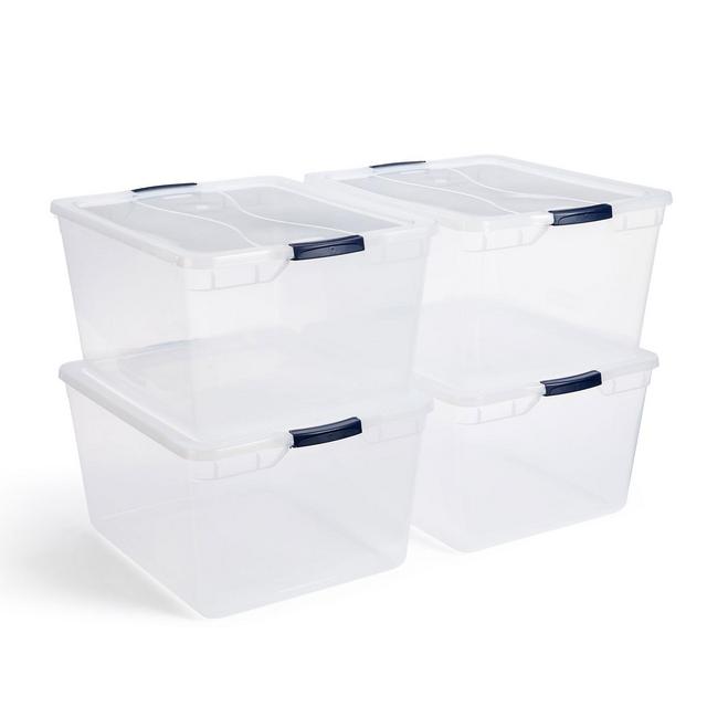 Rubbermaid Cleverstore 71qrt Home/Office Clear Plastic Storage Tote with Latching Lid