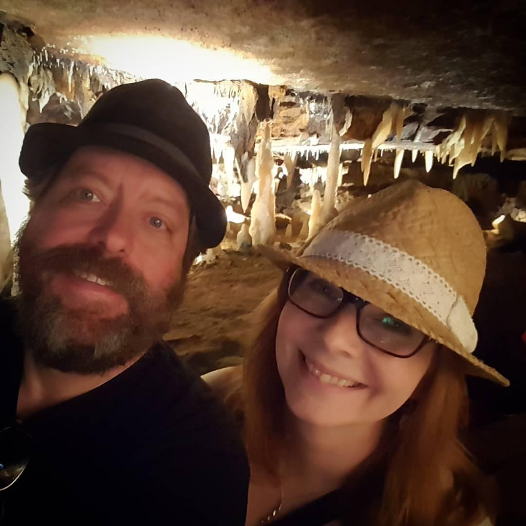 We've gone on a lot of fun adventures, like caving.