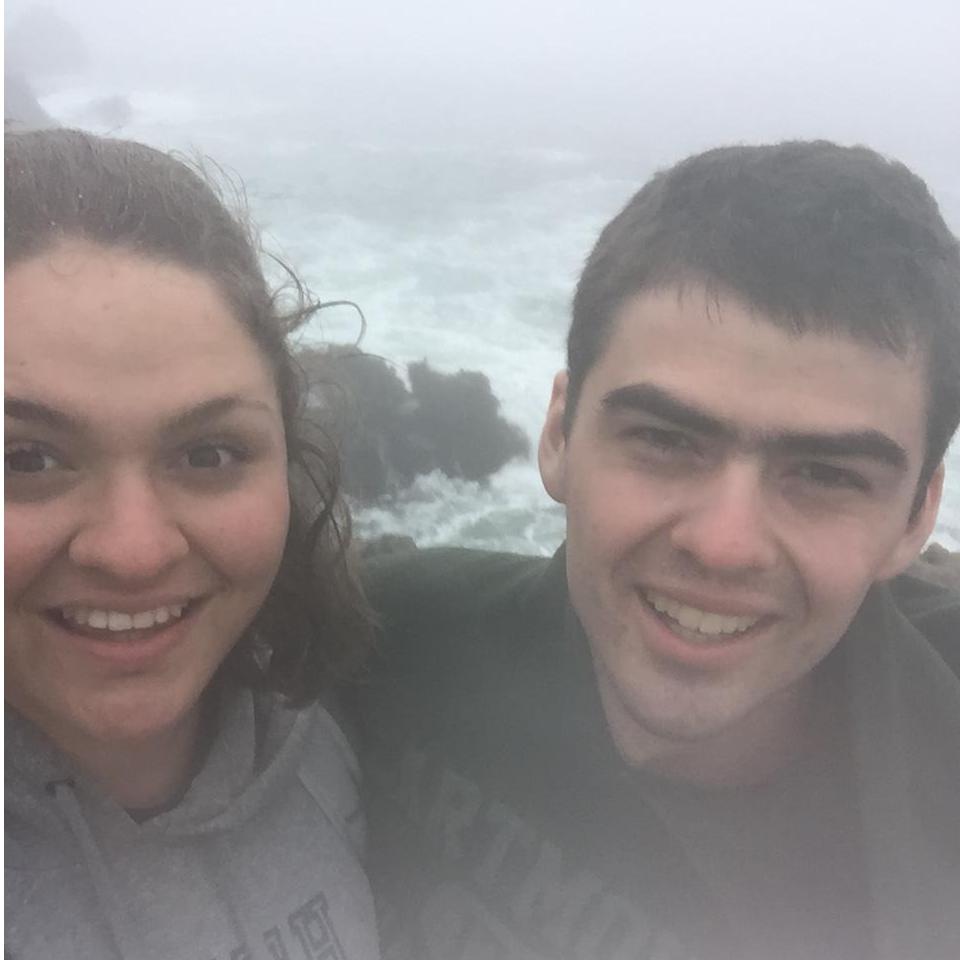 A selfie taken in Point Reyes, likely right after Lacey and I's Sophomore summer. One of our favorite places on the planet. Gorgeous seascape.