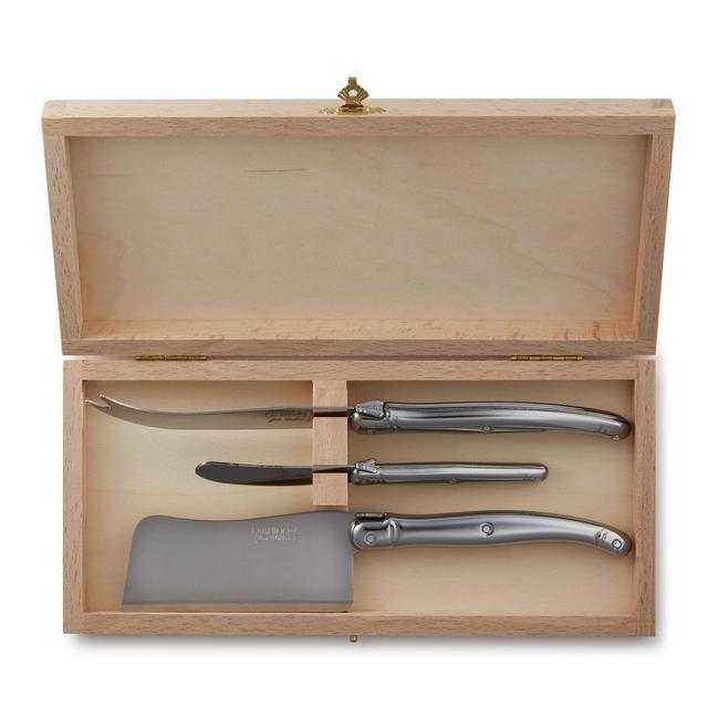 Laguiole Jean Dubost 3-Piece Stainless Steel Cheese Set