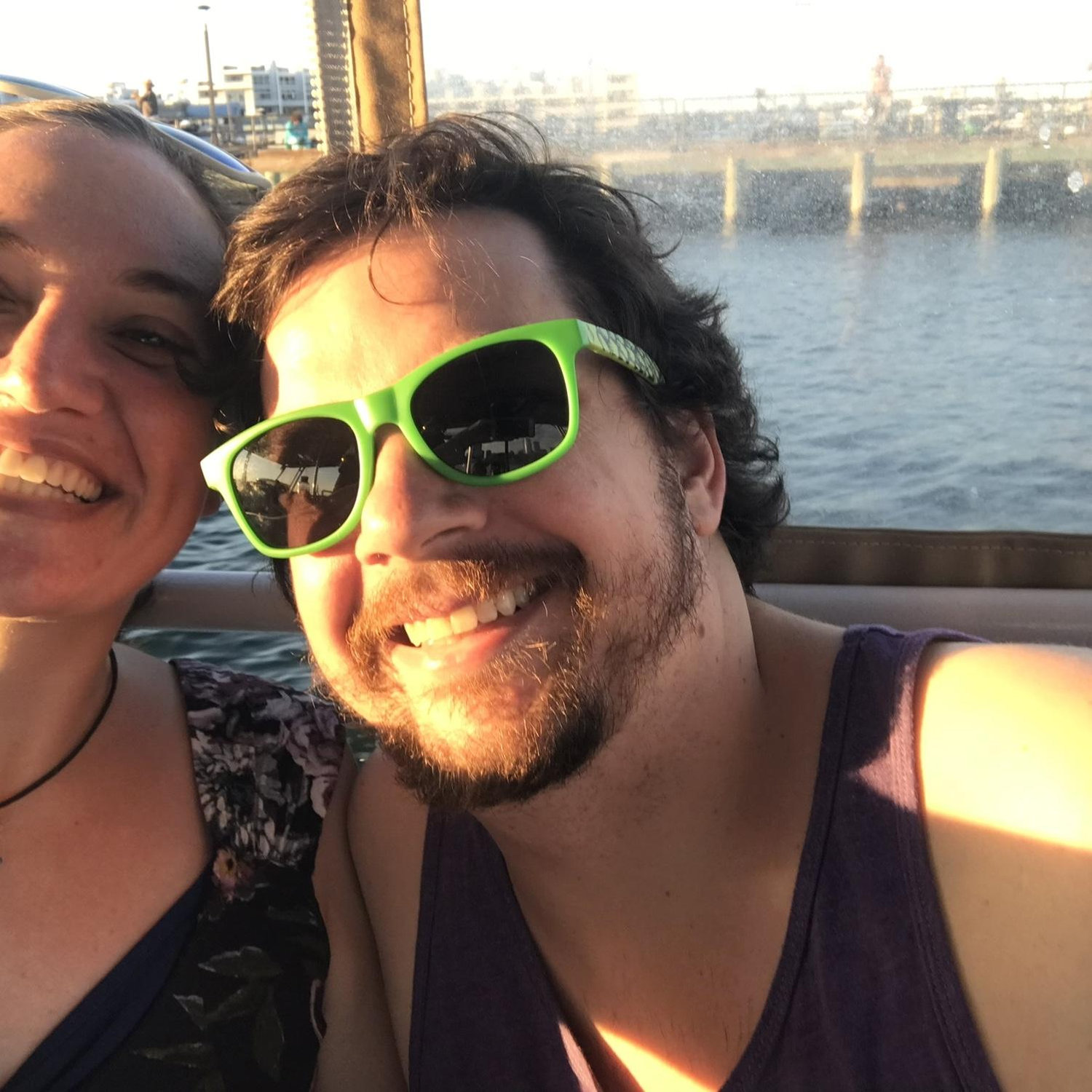 Water taxi fun on one of our early dates!