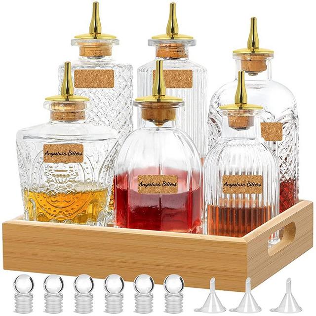 Bitters Bottle – Glass Bitters Bottle with a Tray Dash Top, Great for Bartender, Home Bar – BTSET0001
