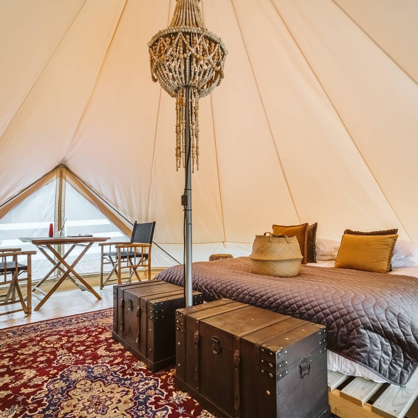 Inside the Glamping Tent