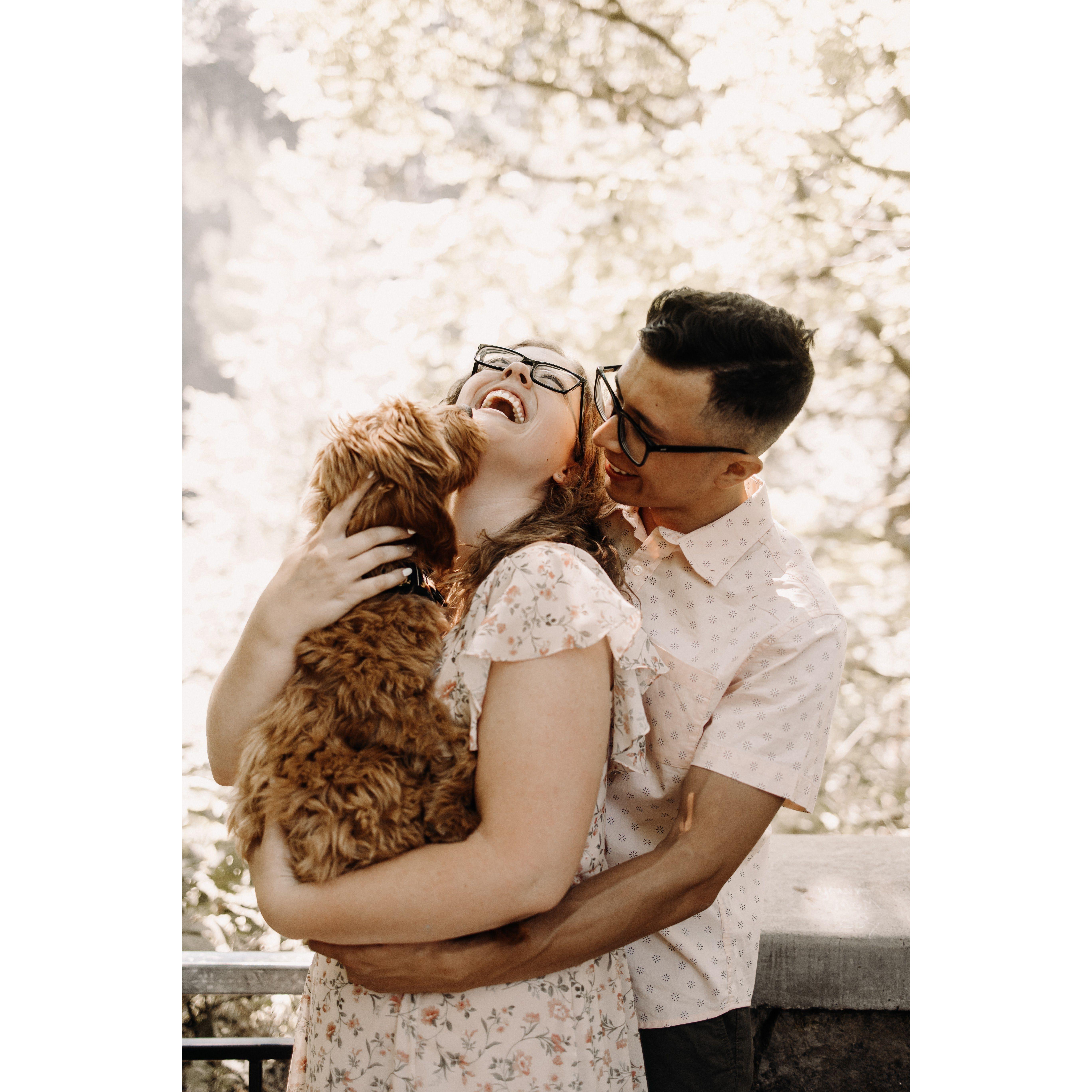 Engagement photos around Multnomah Falls- 2023