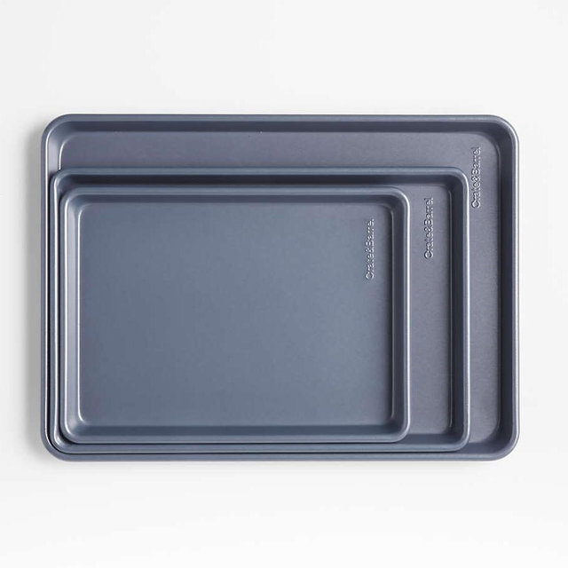 Crate & Barrel Slate Blue Baking Sheets, Set of 3