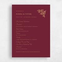 Red Wedding Program - Sambac Foil
