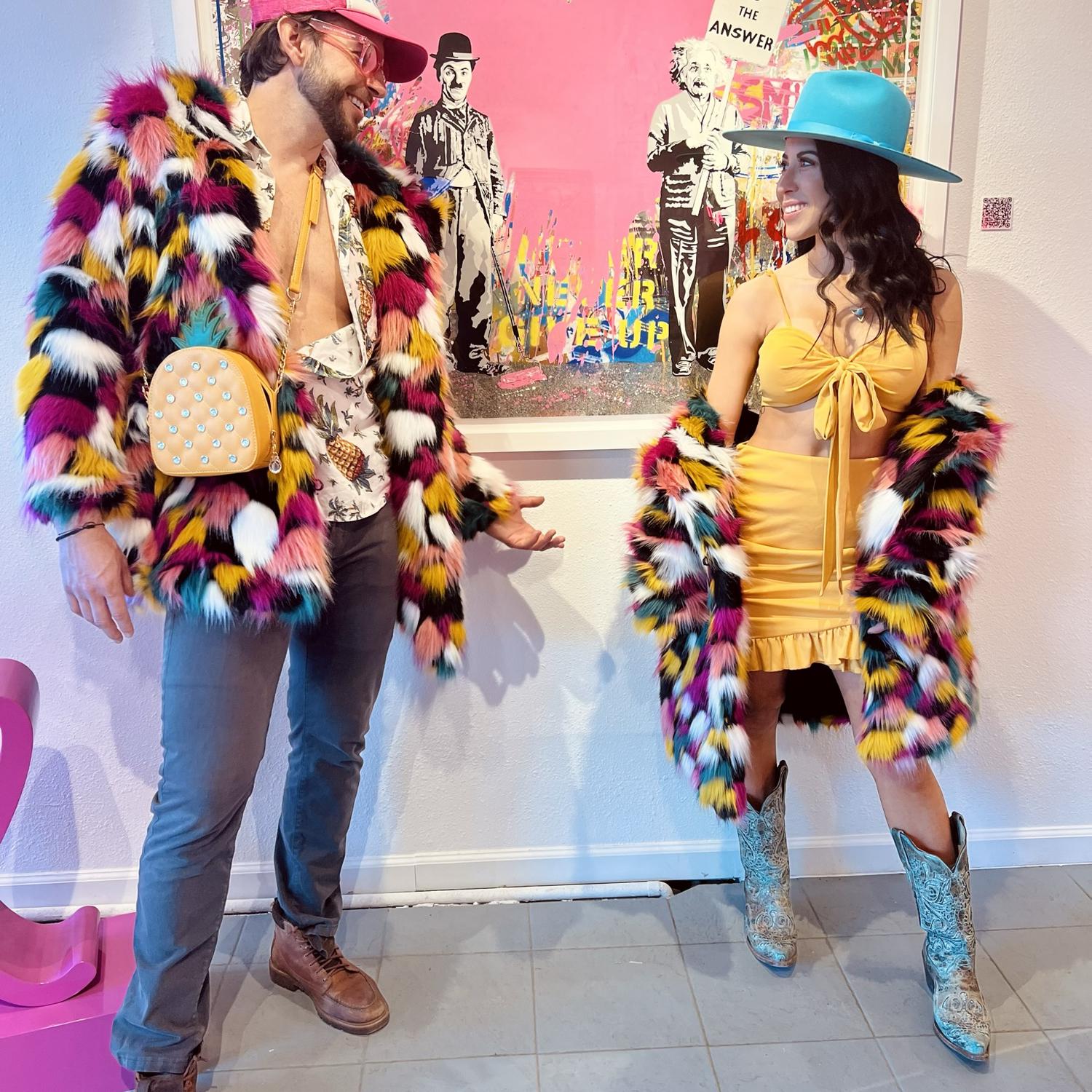 When the artist loved our outfits so much they asked us to pose with their art! (Aspen 2022)