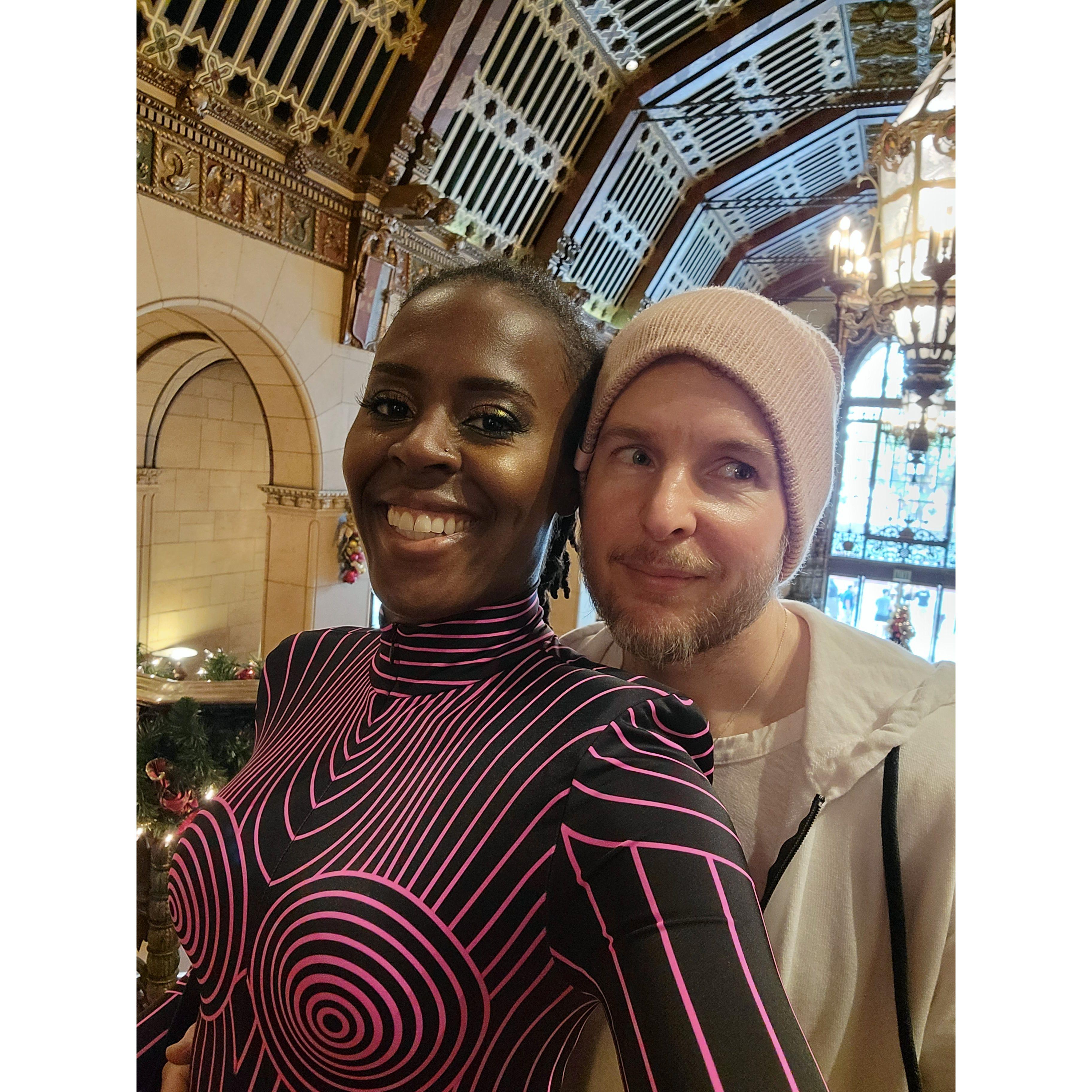 At the Millenium Biltmore Hotel, where we first got engaged on National TV!