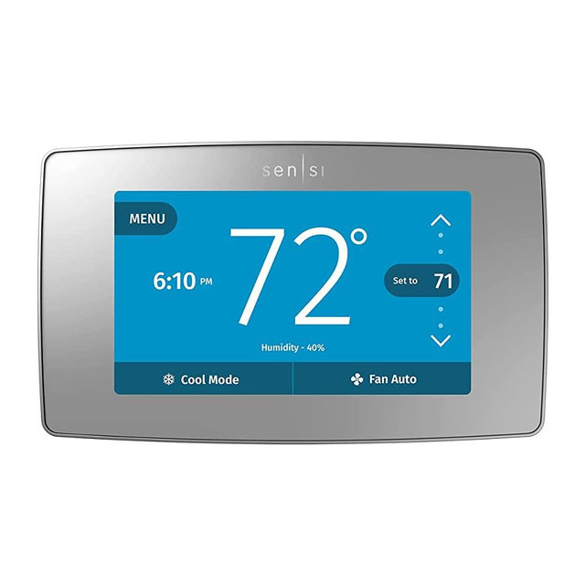 Sensi Touch Smart Thermostat by Emerson with Touchscreen Color Display, Programmable, Wi-Fi, Mobile App, Easy DIY, Data Privacy, Works with Alexa, Energy Star Certified, ST75S-Silver, C-Wire Required