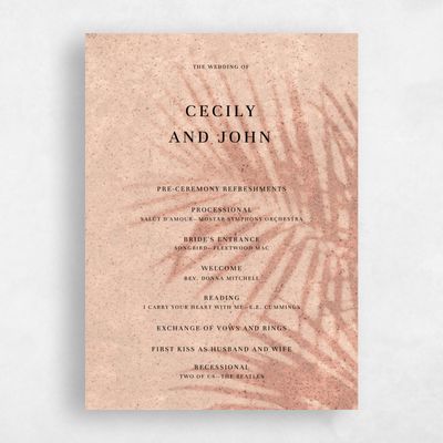 Mocha, Brown Wedding Program - Seabay