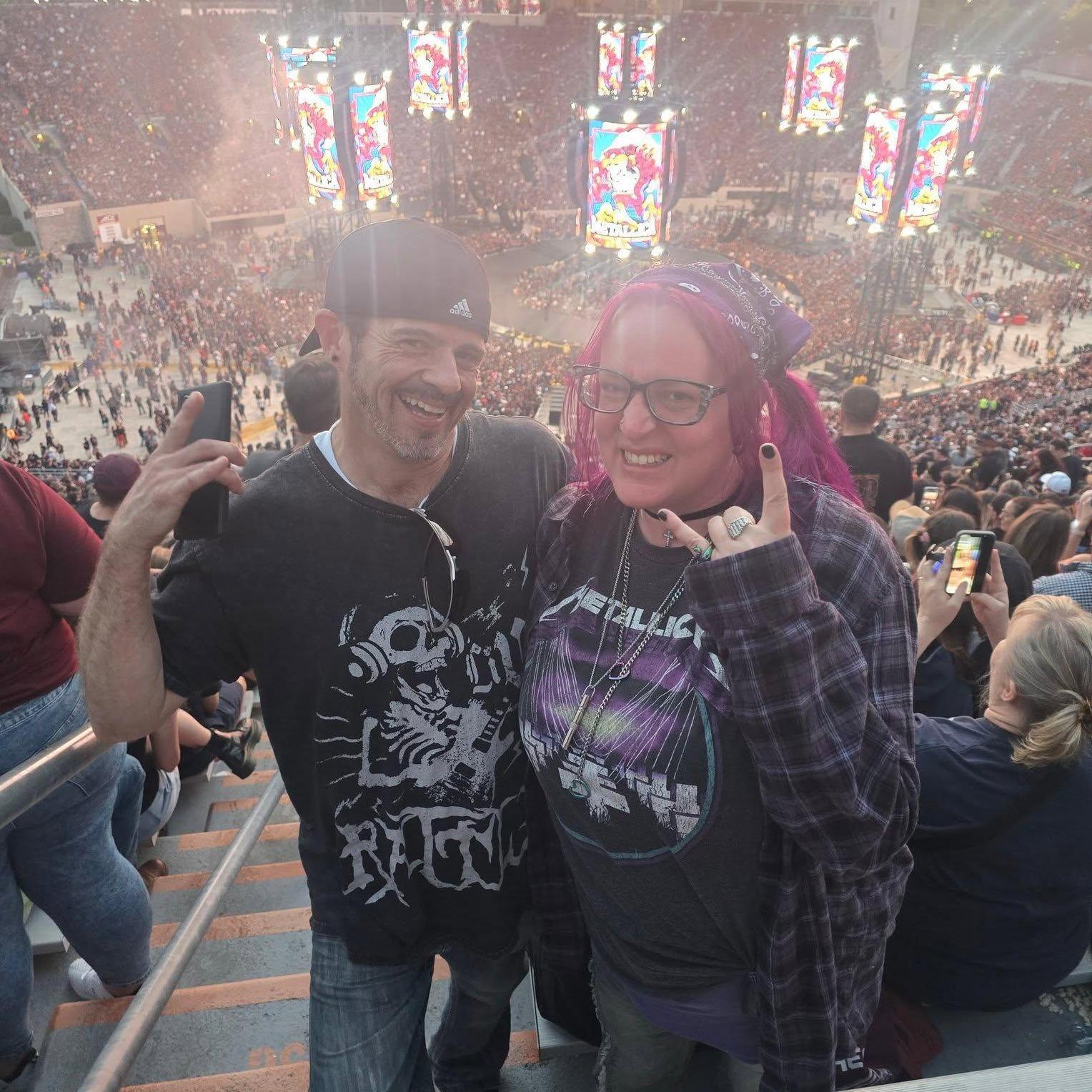 Getting our rock faces on at the record breaking Metallica concert!